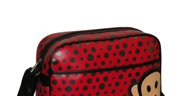 Červená taška přes rameno s puntíky Paul Frank