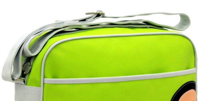 Světle zelená taška s bílým popruhem Paul Frank
