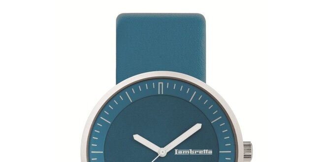Modré hodinky s koženým řemínkem Lambretta