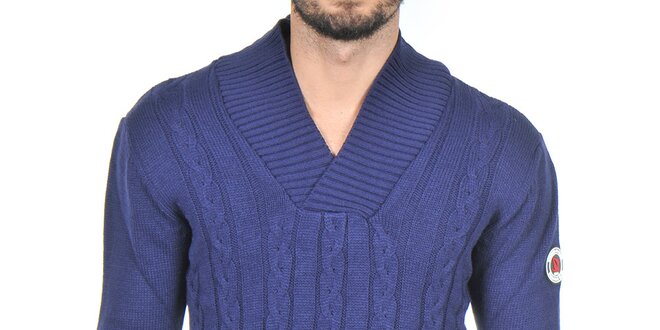 Pánský tmavě modrý pletený svetr Giorgio di Mare