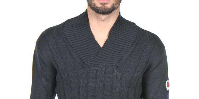 Pánský černý pletený svetr Giorgio di Mare