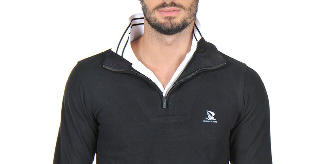 Pánský svetr se stojáčkem v černé barvě Giorgio di Mare