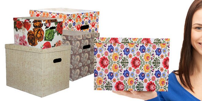 Úložné dekorativní krabice ve více velikostech a motivech