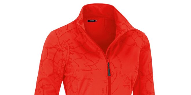 Dámská červená softshellová bunda se vzorem Maier