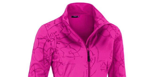 Dámská růžová softshellová bunda se vzorem Maier