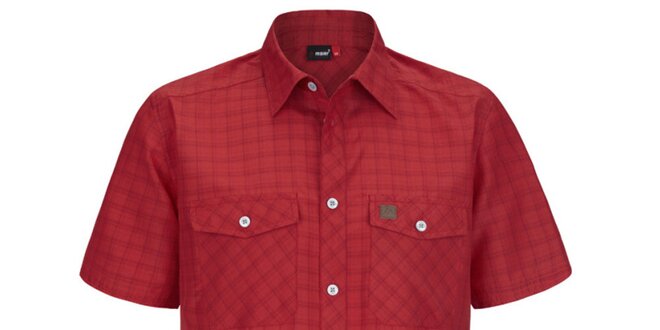 Pánská červená kostkovaná funkční košile s krátkým rukávem Maier