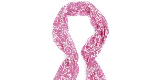Dámský růžový květinový šátek Fraas