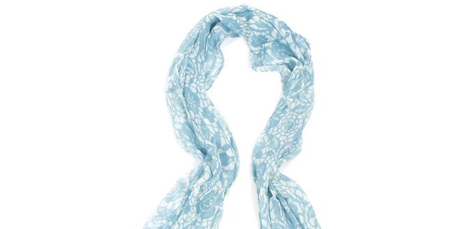 Dámský modrý květinový šátek Fraas