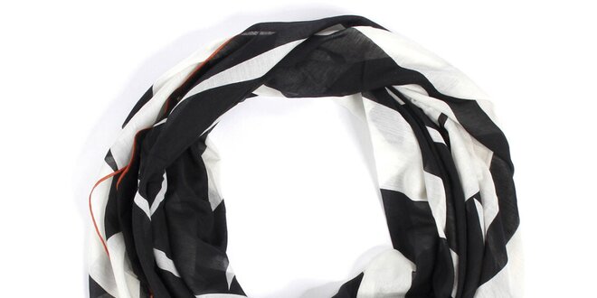 Dámský bílo-černý šátek Fraas