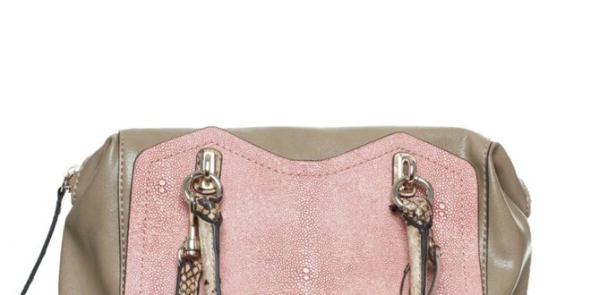 Dámská béžovo-růžová kabelka se střapcem Guess