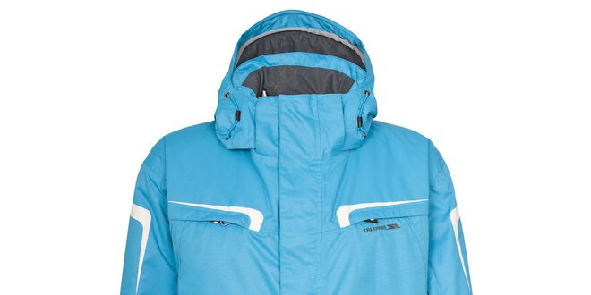 Pánská světle modrá lyžařská bunda s kapucí Trespass