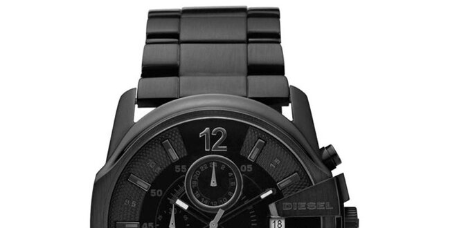 Pánské černé ocelové hodinky Diesel