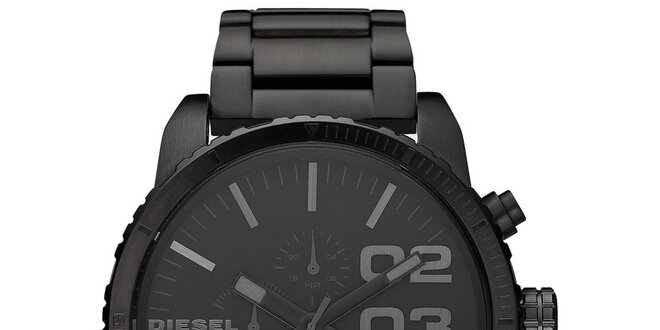 Pánské černé analogové ocelové hodinky Diesel
