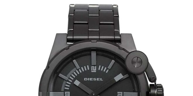 Pánské černé hodinky Diesel