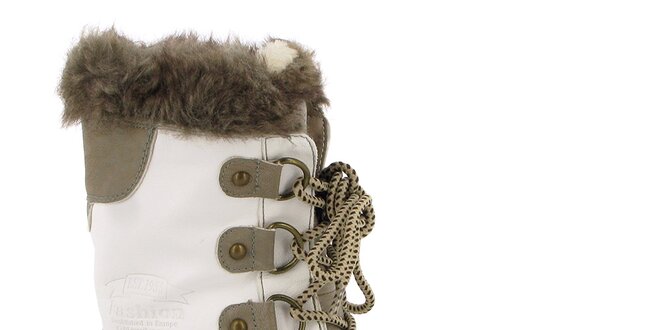 Dámské bílé boty s béžovými detaily Kimberfeel