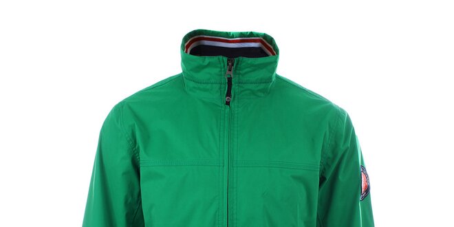 Pánská zelená bunda s pruhovanými lemy Trimm