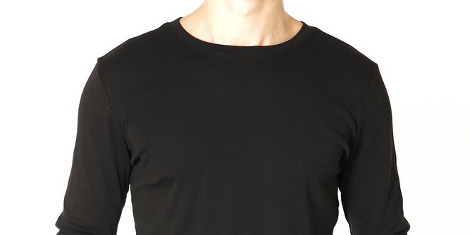 Pánské černé tričko s dlouhým rukávem Santa Barbara