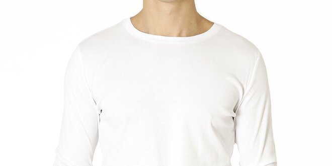 Pánské bílé tričko s dlouhým rukávem Santa Barbara