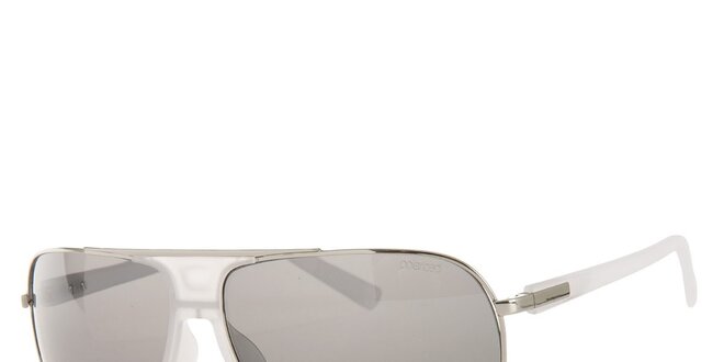 Pánské bílo-stříbrné sluneční brýle Calvin Klein s polarizovanými skly