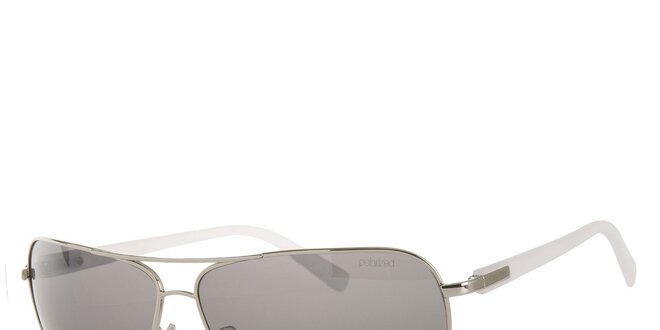 Pánské bílo-stříbrné sluneční brýle Calvin Klein s polarizovanými skly