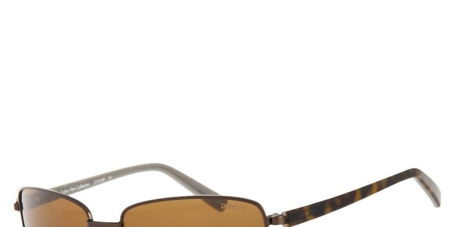 Pánské hnědé sluneční brýle Calvin Klein s polarizovanými skly