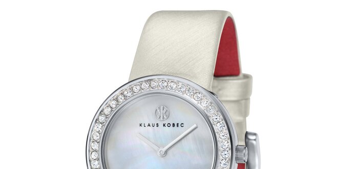 Dámské ocelové hodinky s perleťovým ciferníkem Klaus Kobec