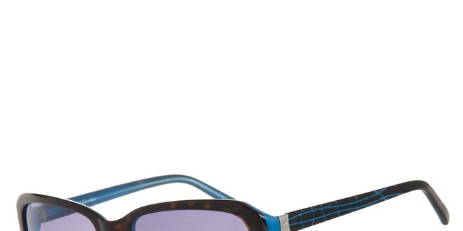 Dámské hnědo-modré sluneční brýle Calvin Klein