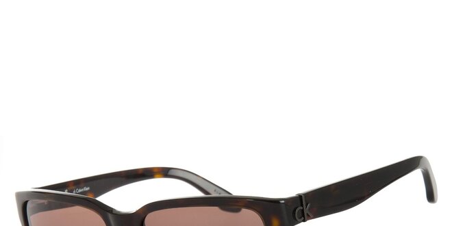 Dámské tmavě hnědé želvovinové sluneční brýle Calvin Klein