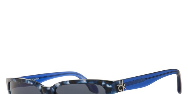Dámské modré sluneční brýle se vzorovanými obroučkami Calvin Klein