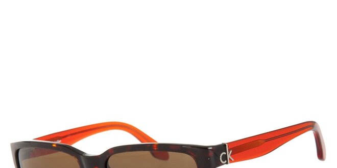 Dámské oranžovo-hnědé sluneční brýle Calvin Klein