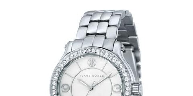 Dámské ocelové hodinky ve stříbrné barvě Klaus Kobec