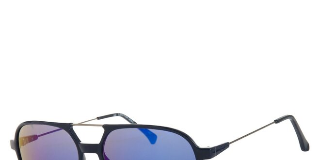 Dámské tmavě modré sluneční brýle Calvin Klein s kovovými detaily a zrcadlovými skly