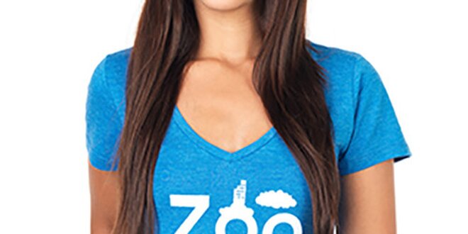 Dámské modré tričko s hlubokým výstřihem Zoo York