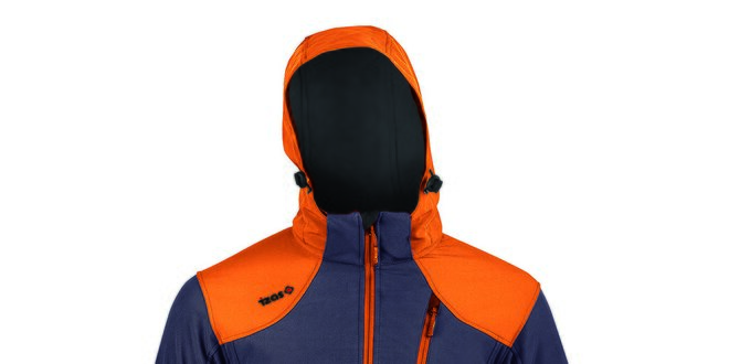 Pánská šedo-oranžová funkční bunda s kapucí Izas