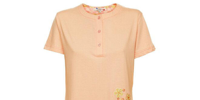 Dámské růžové pyžamo Isma s kytičkami - šortky a tričko
