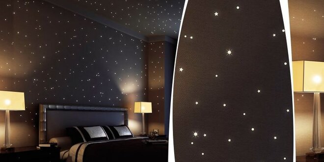 Zářící hvězdy noční oblohy - až 352 kusů svítících hvězd a bodů
