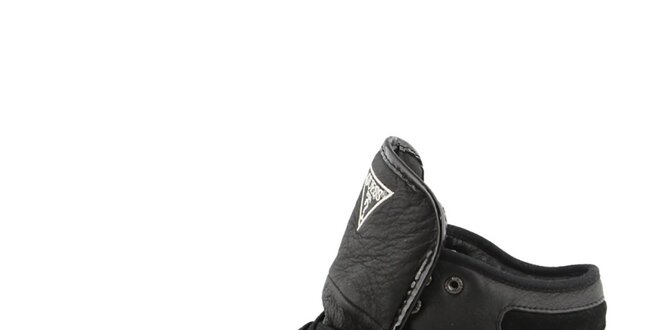Pánské černé kotníkové boty s prošíváním Guess
