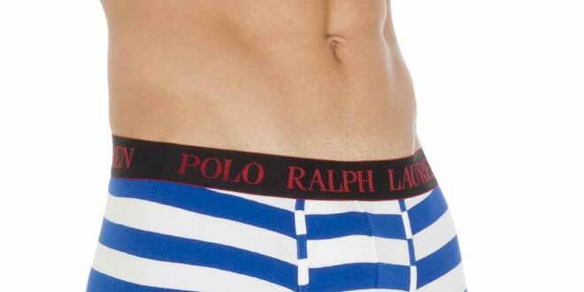 Pánské modro-bílé pruhované boxerky Ralph Lauren