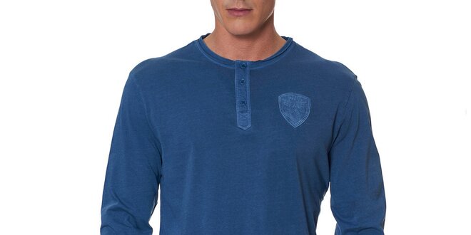 Pánské modré tričko s dlouhým rukávem Paul Stragas