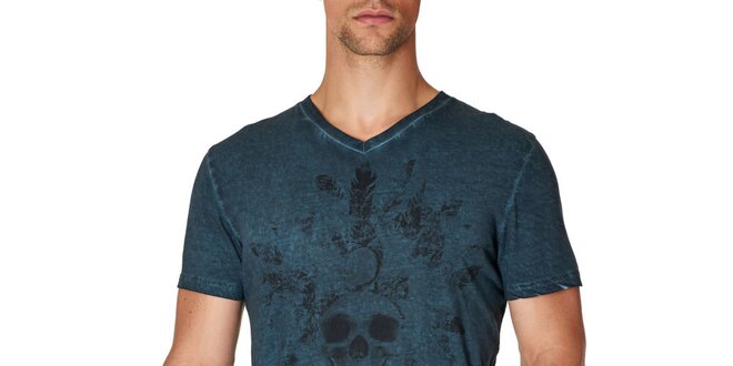 Pánské bavlněné tričko s potiskem lebky Paul Stragas