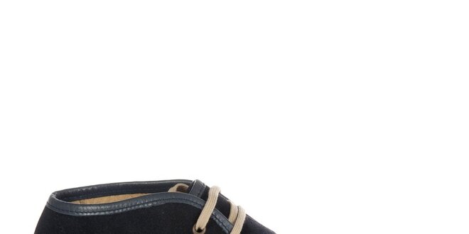 Pánské tmavě modré semišové boty Hudson s jutovým lemem
