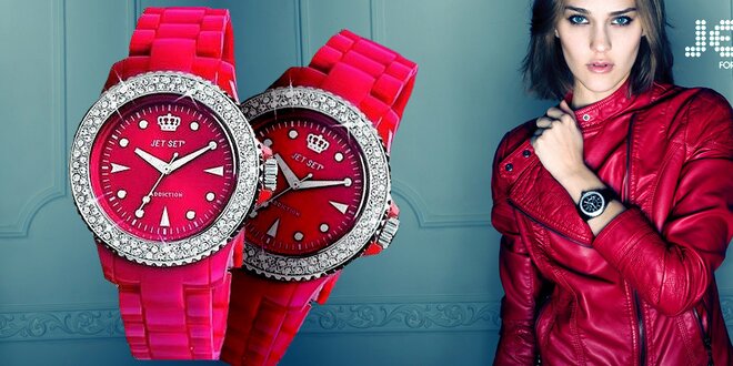 Trendy růžové hodinky Jet Set