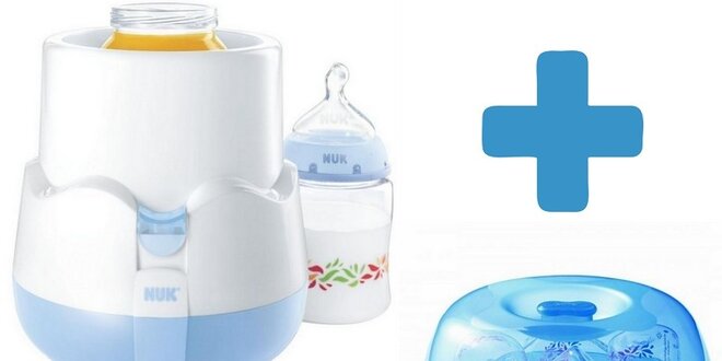 NUK Elektrická ohřívačka na kojenecké láhve THERMO RAPID+NUK Sterilizátor do mikrovlnky nebalený