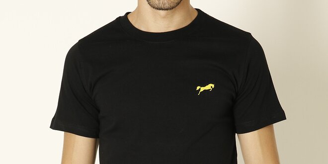 Pánské černé tričko se žlutým logem Chaser