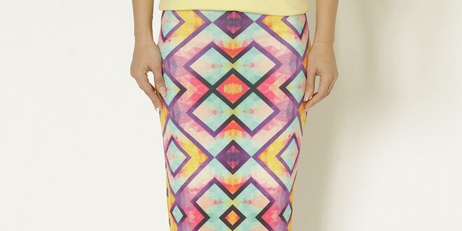 Dámská barevná sukně s geometrickým vzorem Chaser