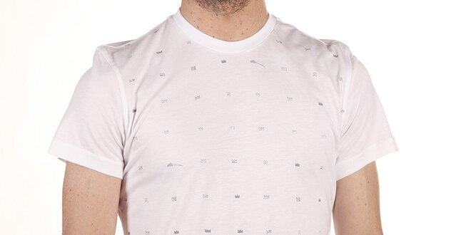 Pánské bílé tričko s šedým potiskem Reebok