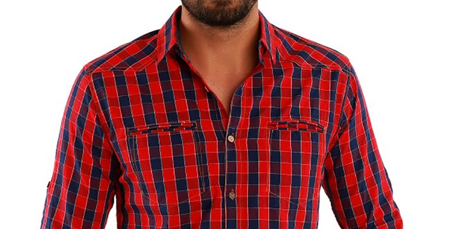 Pánská červeně kostkovaná košile Premium Company
