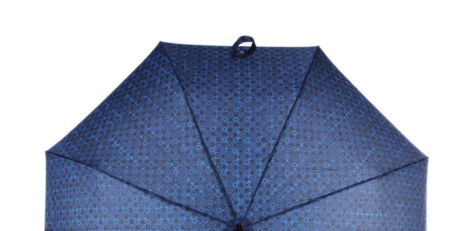 Pánský vystřelovací skládací deštník se vzorem v modré barvě Ferré Milano