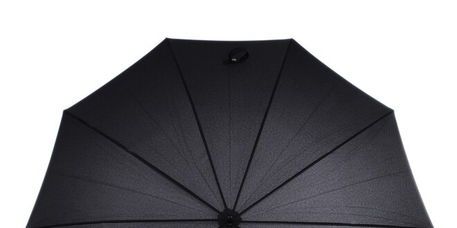 Dámský černý vystřelovací deštník s bambusovou rukojetí Ferré Milano