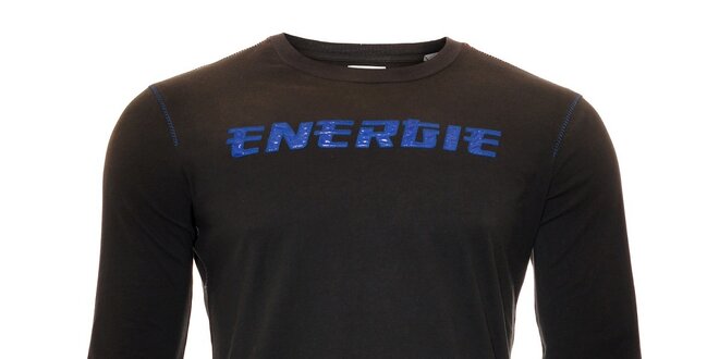 Šedé pánské triko Energie s dlouhým rukávem v used looku